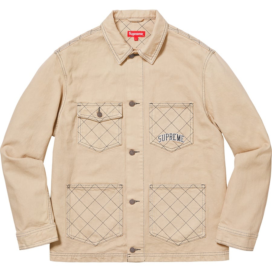 Details on Diamond Stitch Denim Chore Coat Beige from fall winter
                                                    2018 (Price is $238)