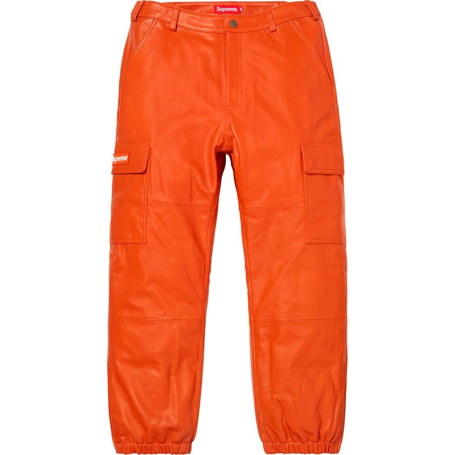 Details on Leather Cargo Pant Orange from fall winter
                                                    2018 (Price is $498)