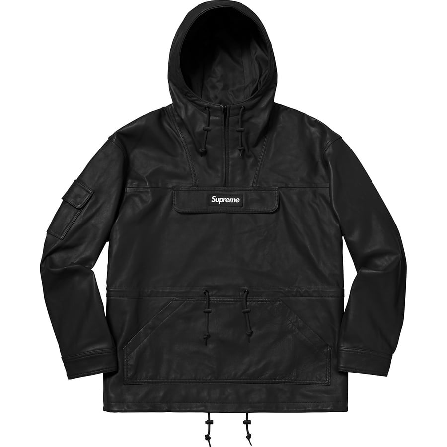Details on Leather Anorak Black from fall winter 2018 (Price is $698)