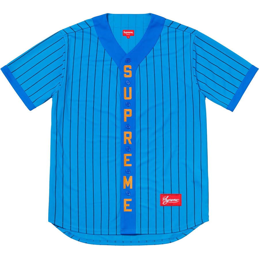 Details on Vertical Logo Baseball Jersey Blue from fall winter
                                                    2018 (Price is $118)