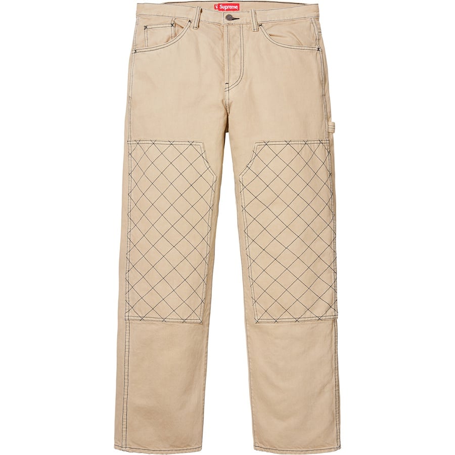 Details on Diamond Stitch Carpenter Jean Beige from fall winter
                                                    2018 (Price is $158)