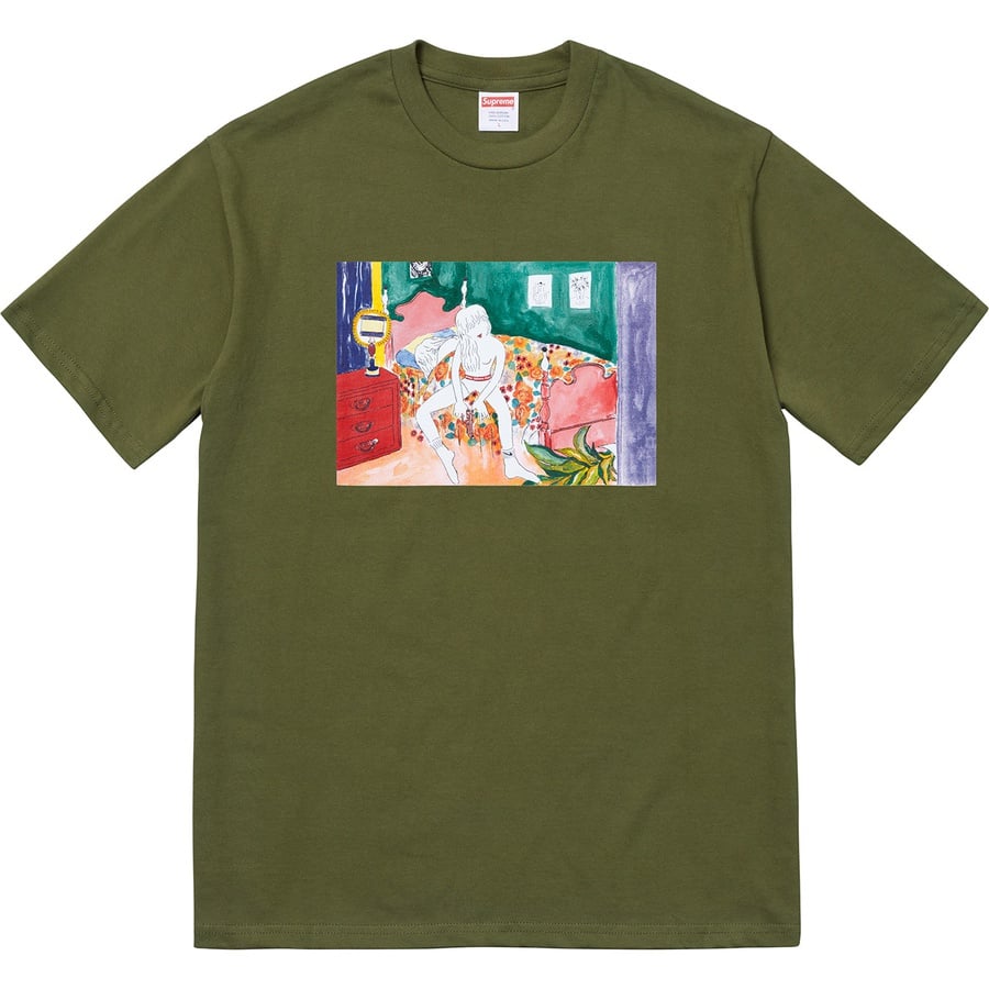 Details on Bedroom Tee Olive from fall winter
                                                    2018 (Price is $36)