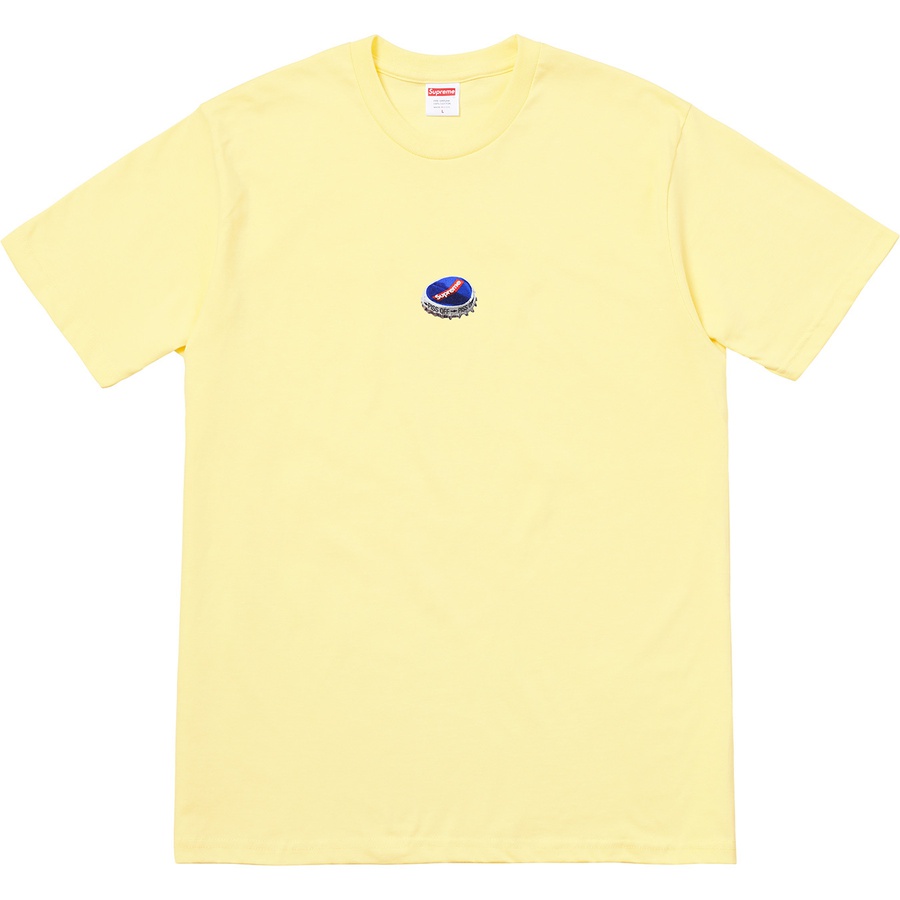 Details on Bottle Cap Tee Pale Yellow from fall winter 2018 (Price is $36)