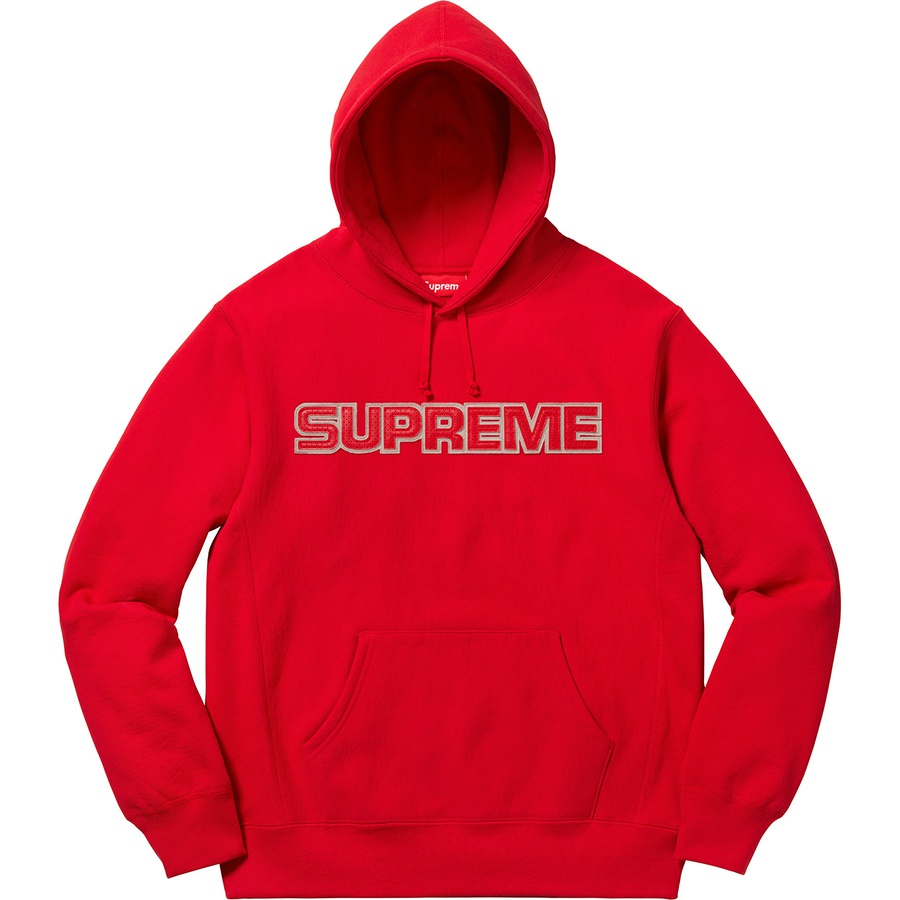 Supreme Perforated Leather Hooded Sweatshirt (FW18) - Red - $168