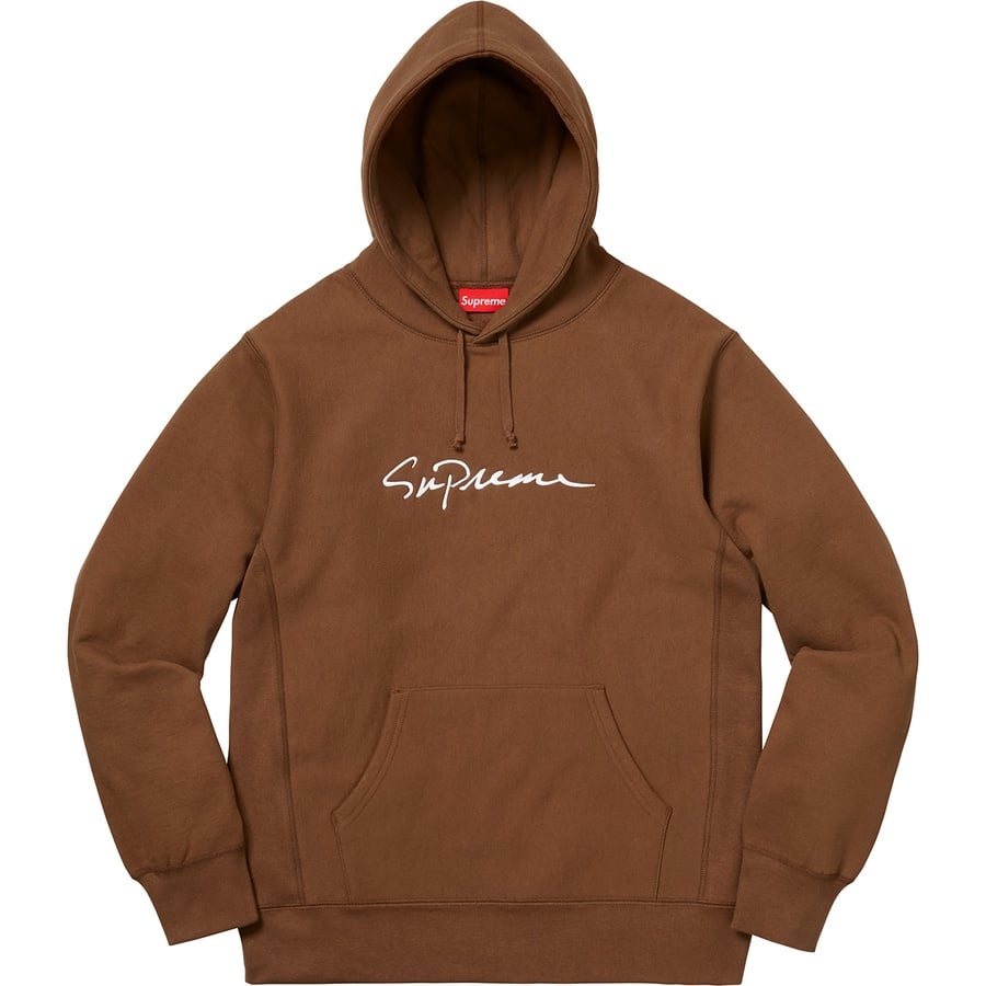 【超希少カラー！】SUPREME　Classic　Script　Hooded　茶