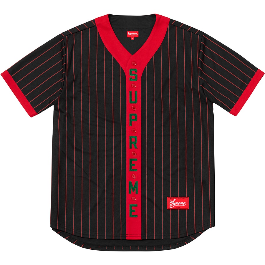 Details on Vertical Logo Baseball Jersey Red from fall winter 2018 (Price is $118)