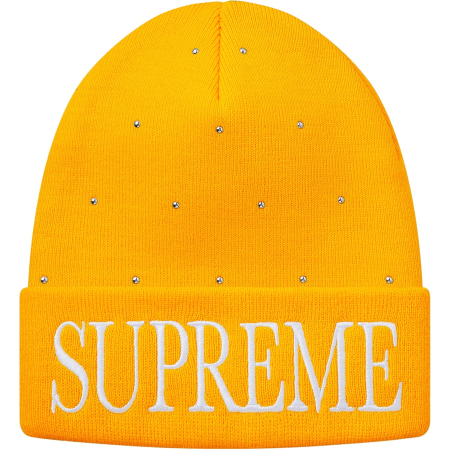 Details on Studded Beanie Yellow from fall winter
                                                    2018 (Price is $36)