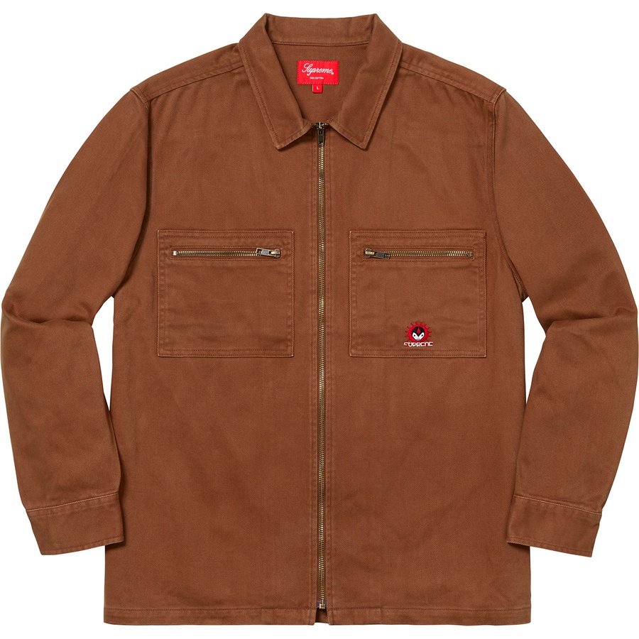 Supreme Vampire Denim Zip Up Shirt (FW18) - Brown - $138