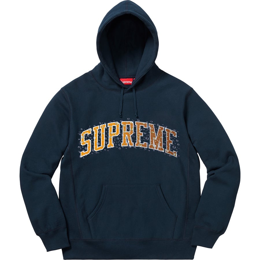 Details on Water Arc Hooded Sweatshirt Navy from fall winter
                                                    2018 (Price is $158)