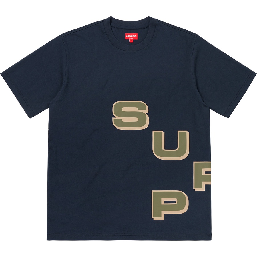 Details on Stagger Tee Navy from fall winter 2018 (Price is $78)