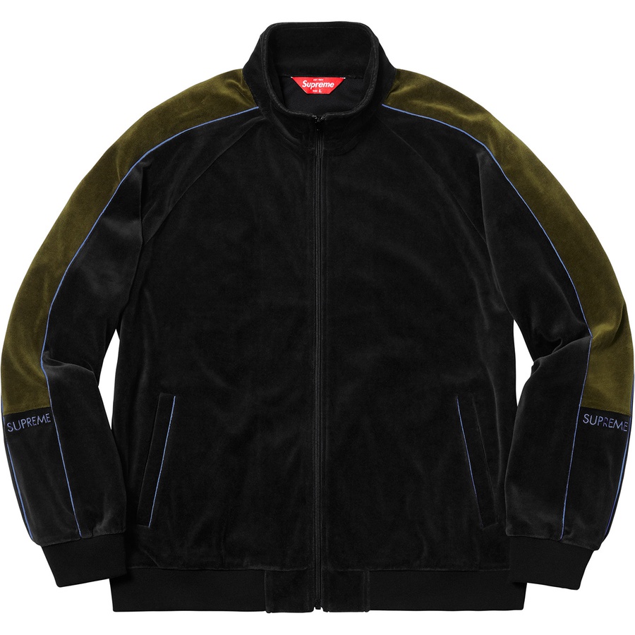 Details on Velour Track Jacket Black from fall winter 2018 (Price is $148)