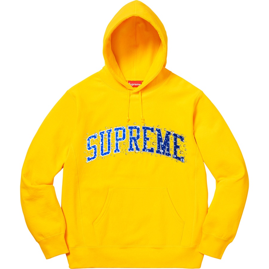 Details on Water Arc Hooded Sweatshirt Yellow from fall winter
                                                    2018 (Price is $158)