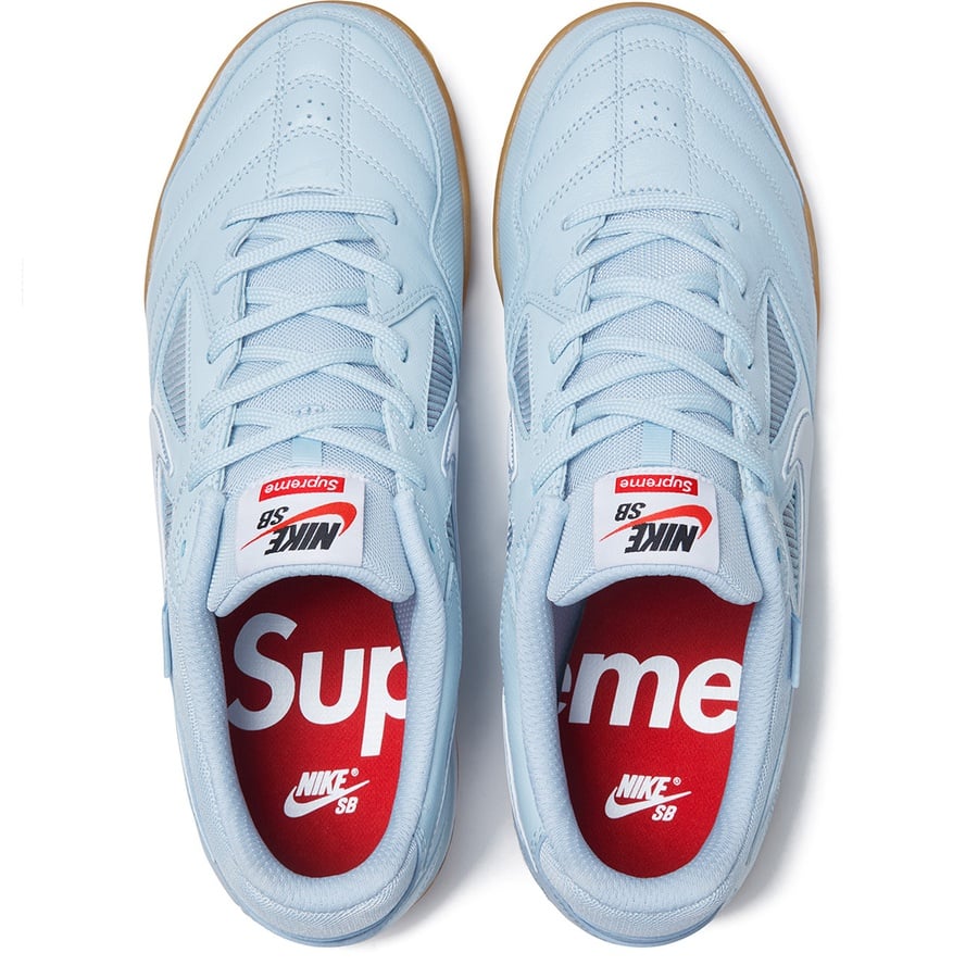 Details on Supreme Nike SB Gato Light Blue from fall winter
                                                    2018 (Price is $110)