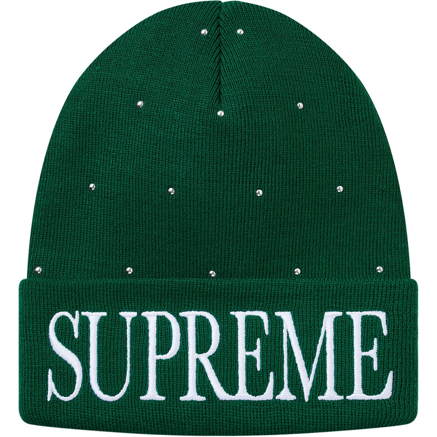 Details on Studded Beanie Dark Green from fall winter
                                                    2018 (Price is $36)