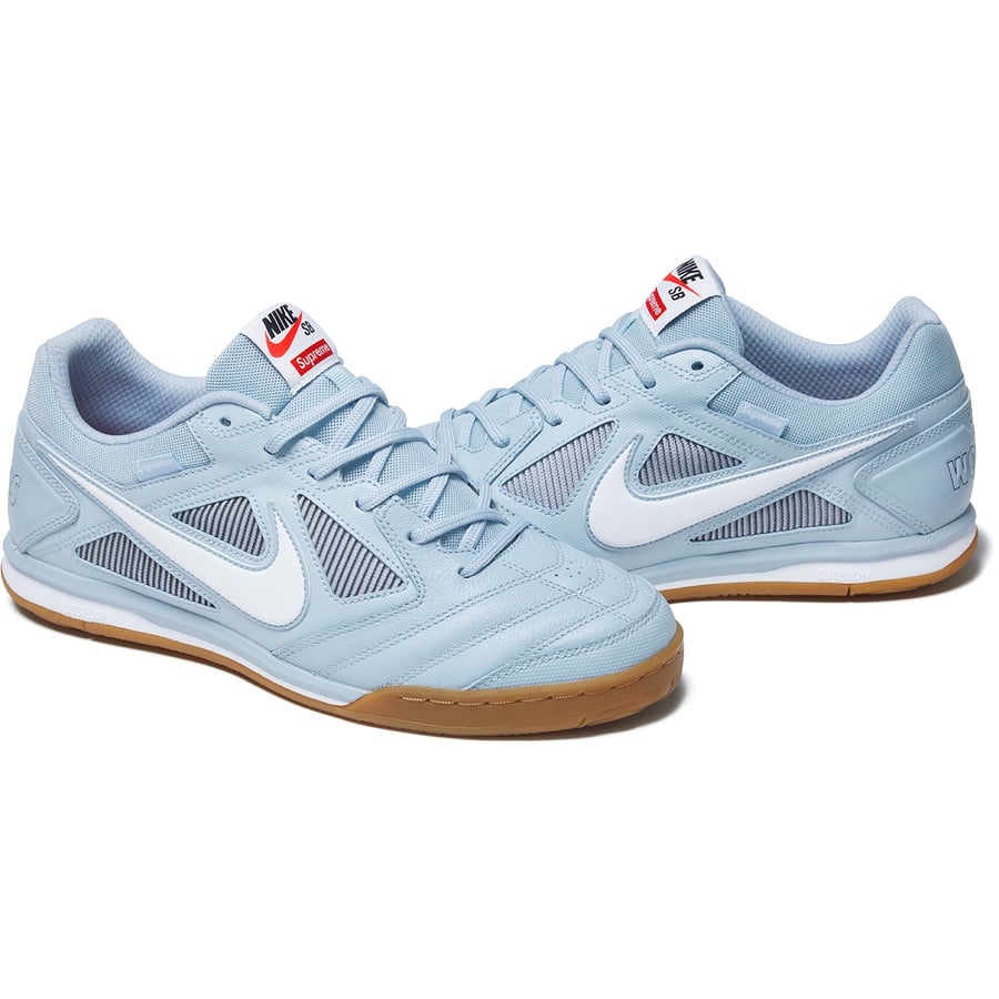 Details on Supreme Nike SB Gato Light Blue from fall winter
                                                    2018 (Price is $110)