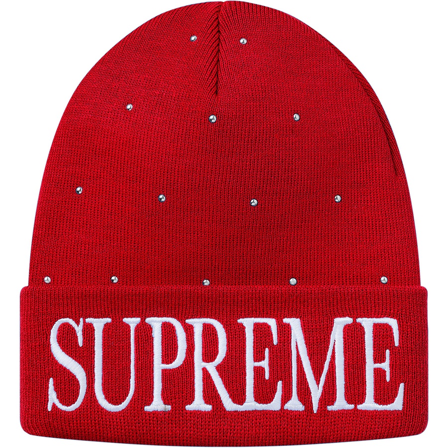 Details on Studded Beanie Red from fall winter
                                                    2018 (Price is $36)