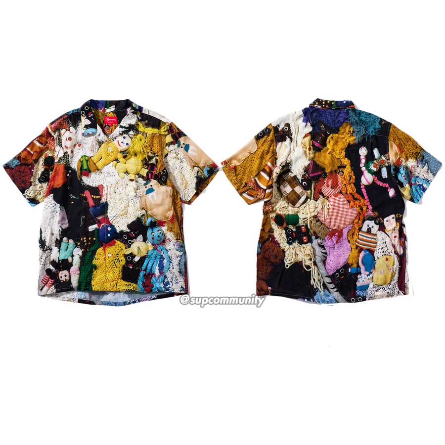 Supreme Mike Kelley Supreme More Love Hours Than Can Ever Be Repaid Rayon Shirt released during fall winter 18 season