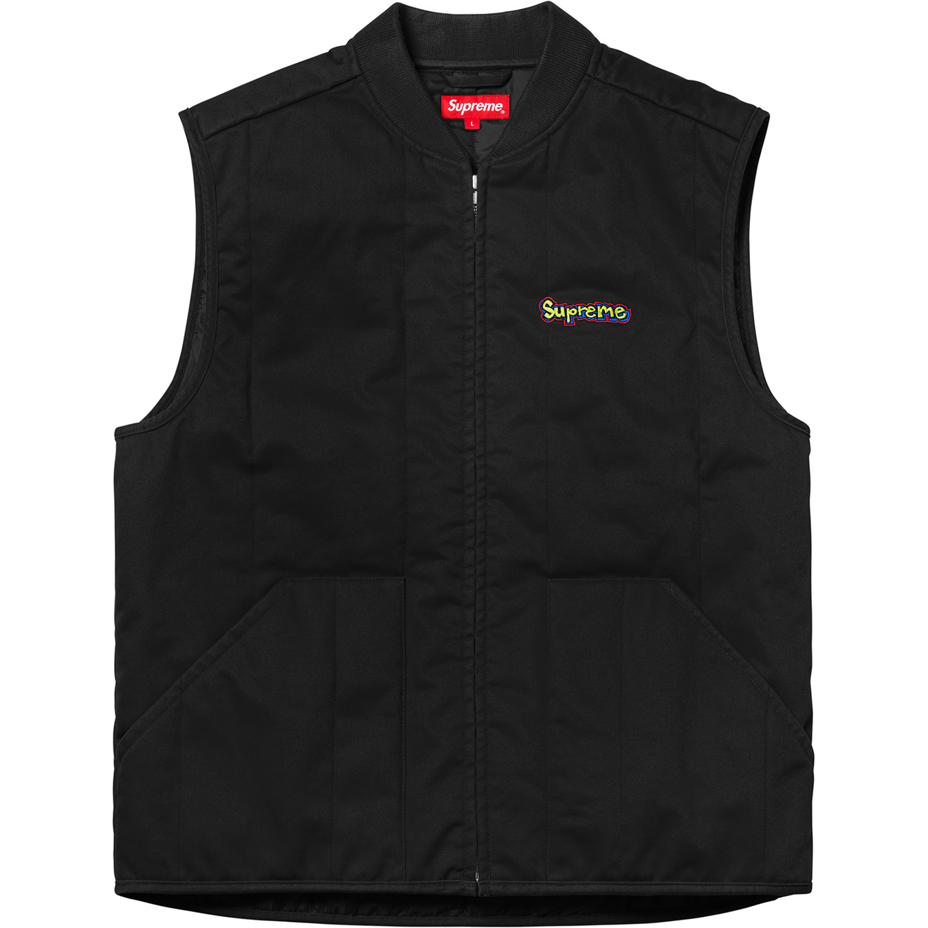 Supreme Vest Black Large YKK zippers Box Logo Gonz