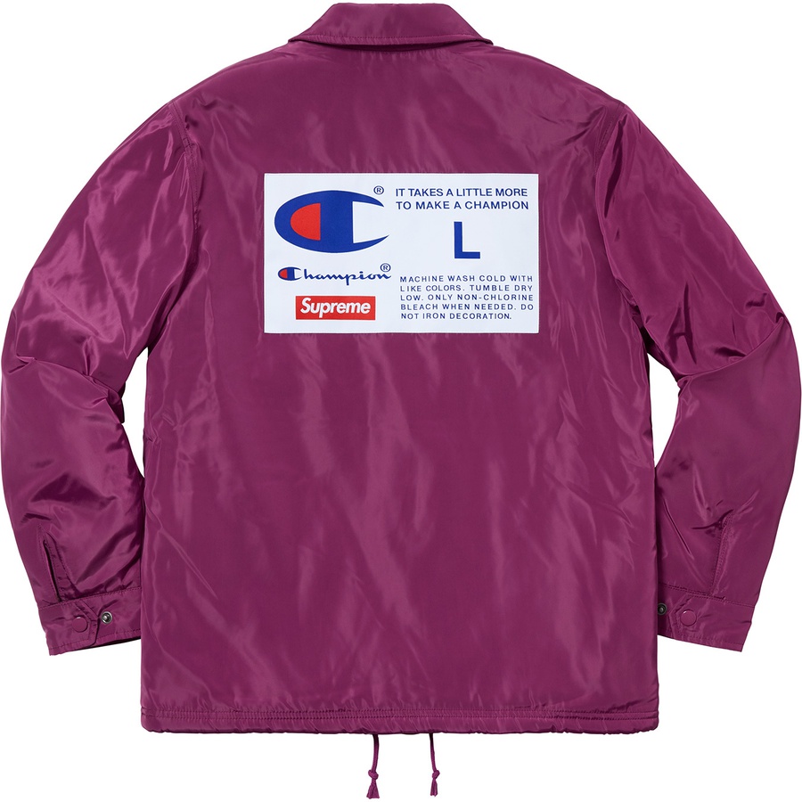 Details on Supreme Champion Label Coaches Jacket Purple from fall winter
                                                    2018 (Price is $168)