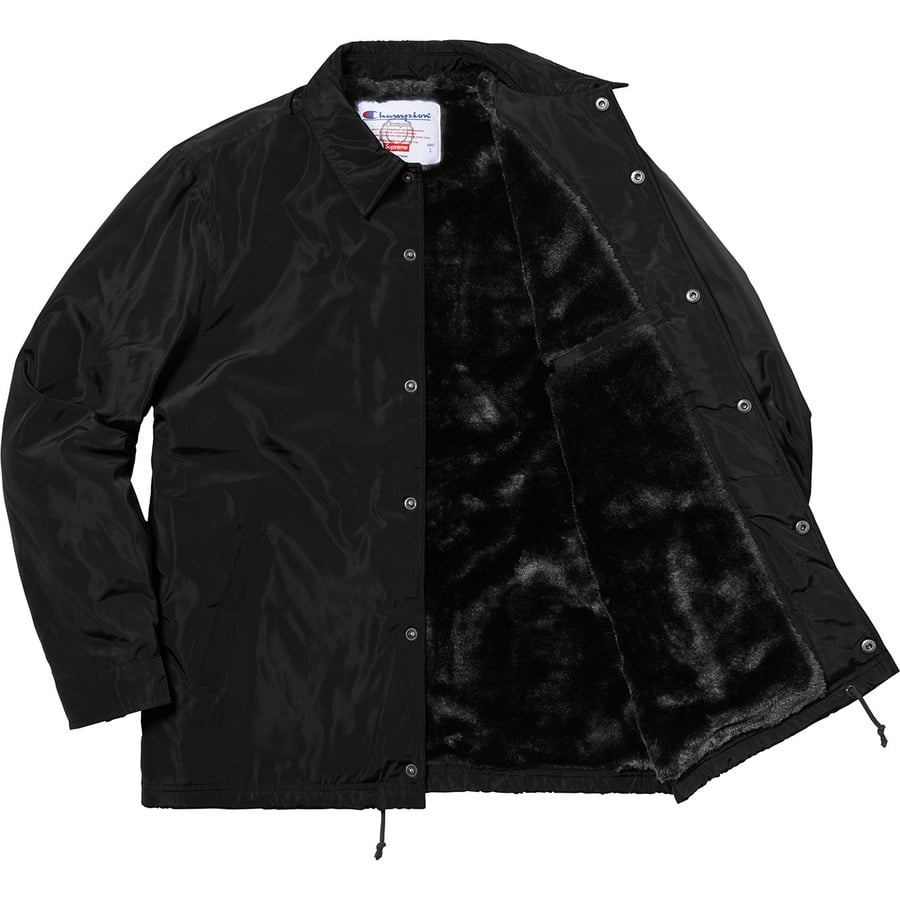 Details on Supreme Champion Label Coaches Jacket Black from fall winter
                                                    2018 (Price is $168)