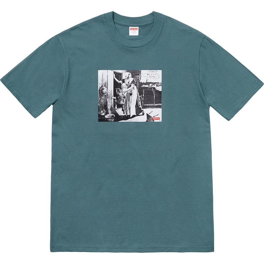 Details on Mike Kelley Supreme Hiding From Indians Tee Slate from fall winter
                                                    2018 (Price is $48)