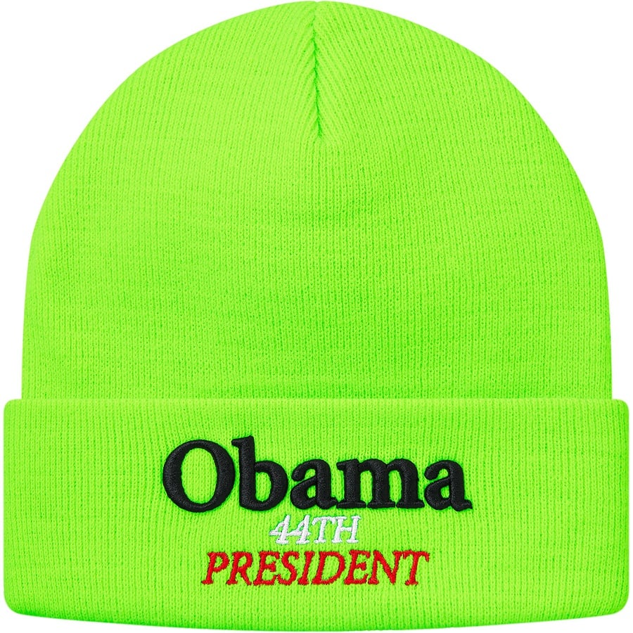 Details on Obama Beanie Fluorescent Green from fall winter
                                                    2018 (Price is $32)