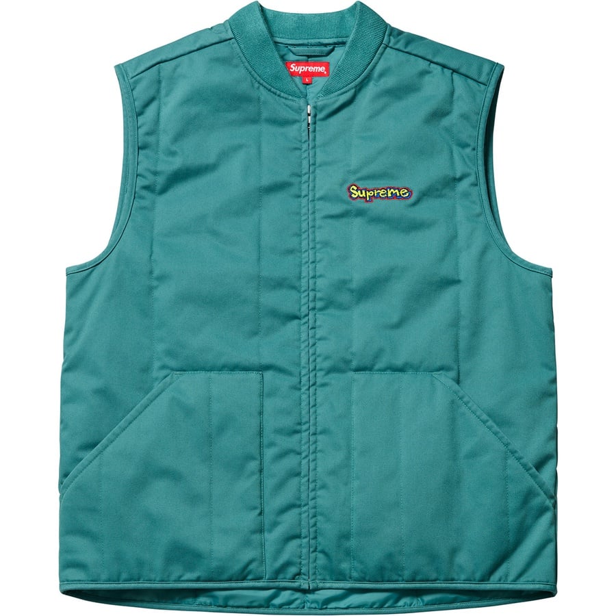 Details on Gonz Shop Vest Dusty Teal from fall winter
                                                    2018 (Price is $148)