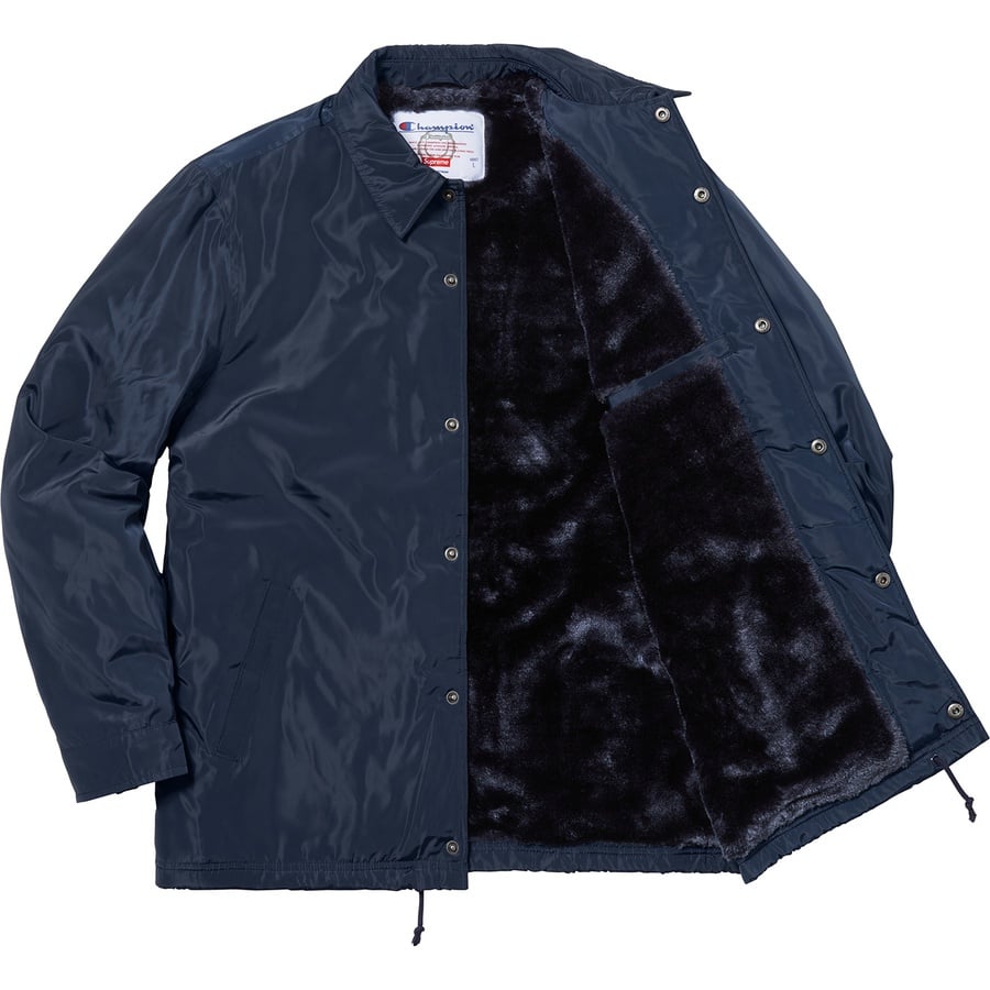 Details on Supreme Champion Label Coaches Jacket Navy from fall winter
                                                    2018 (Price is $168)