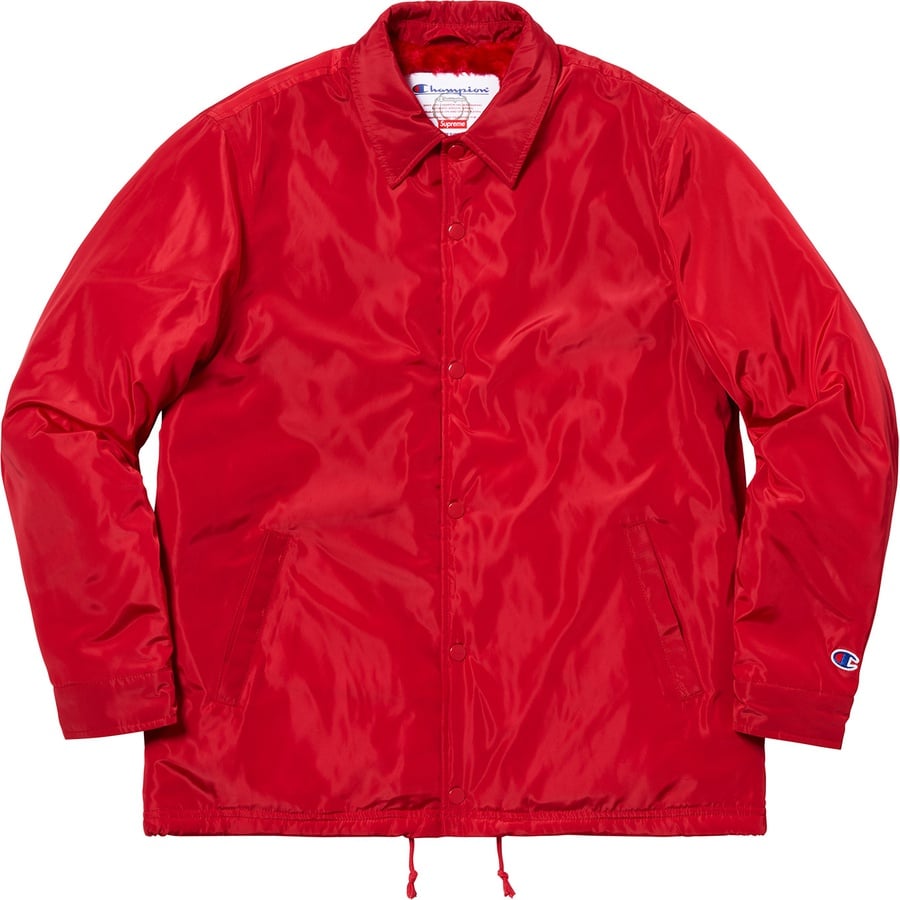 Details on Supreme Champion Label Coaches Jacket Red from fall winter
                                                    2018 (Price is $168)