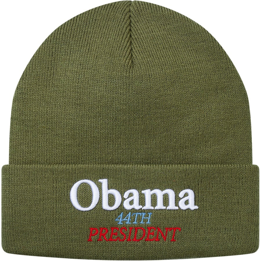 Details on Obama Beanie Olive from fall winter
                                                    2018 (Price is $32)