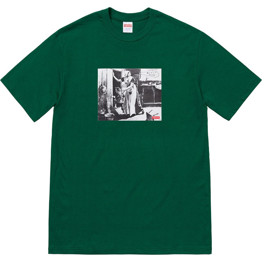 Details on Mike Kelley Supreme Hiding From Indians Tee Dark Green from fall winter 2018 (Price is $48)