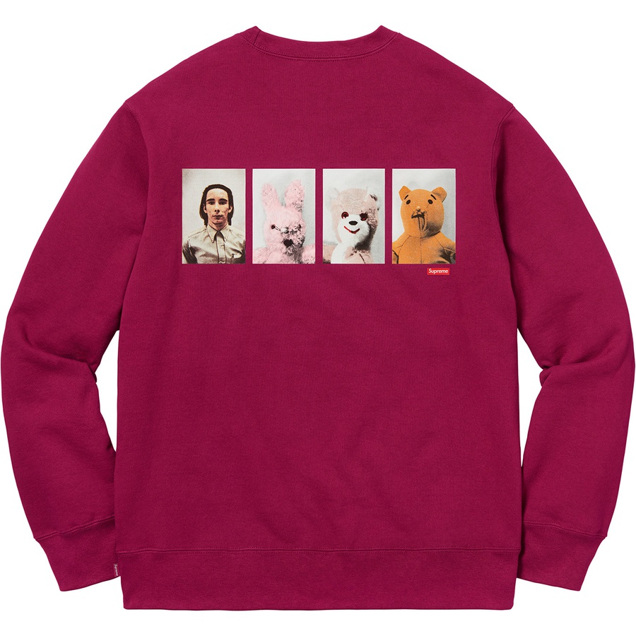 Details on Mike Kelley Supreme Ahh…Youth! Crewneck Sweatshirt Dark Magenta from fall winter 2018 (Price is $158)