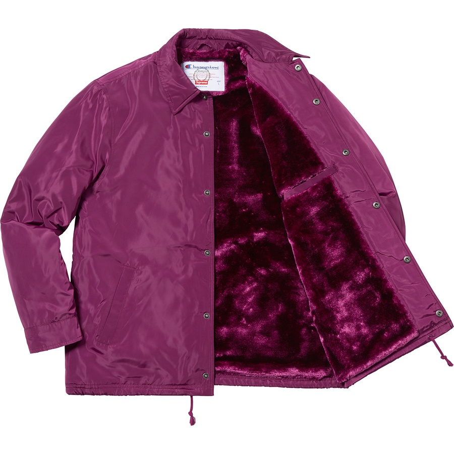 Details on Supreme Champion Label Coaches Jacket Purple from fall winter
                                                    2018 (Price is $168)