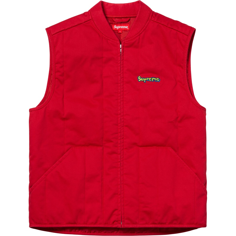 Details on Gonz Shop Vest Red from fall winter 2018 (Price is $148)
