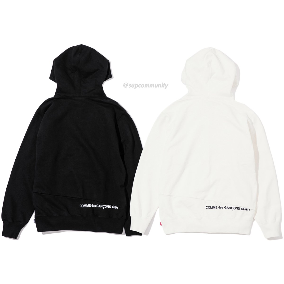 Supreme Comme des Garcons SHIRT Split Box Logo Hooded Sweatshirt - White -  Large