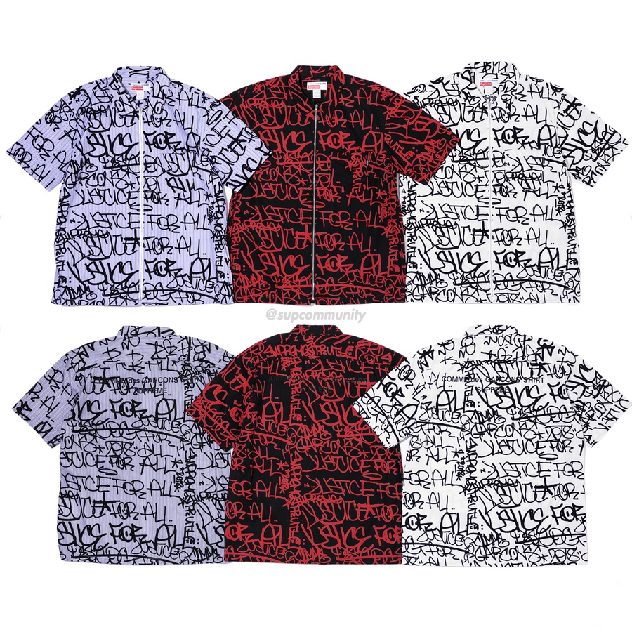 Details on Supreme Comme des Garçons SHIRT Graphic S S Shirt from fall winter 2018 (Price is $318)