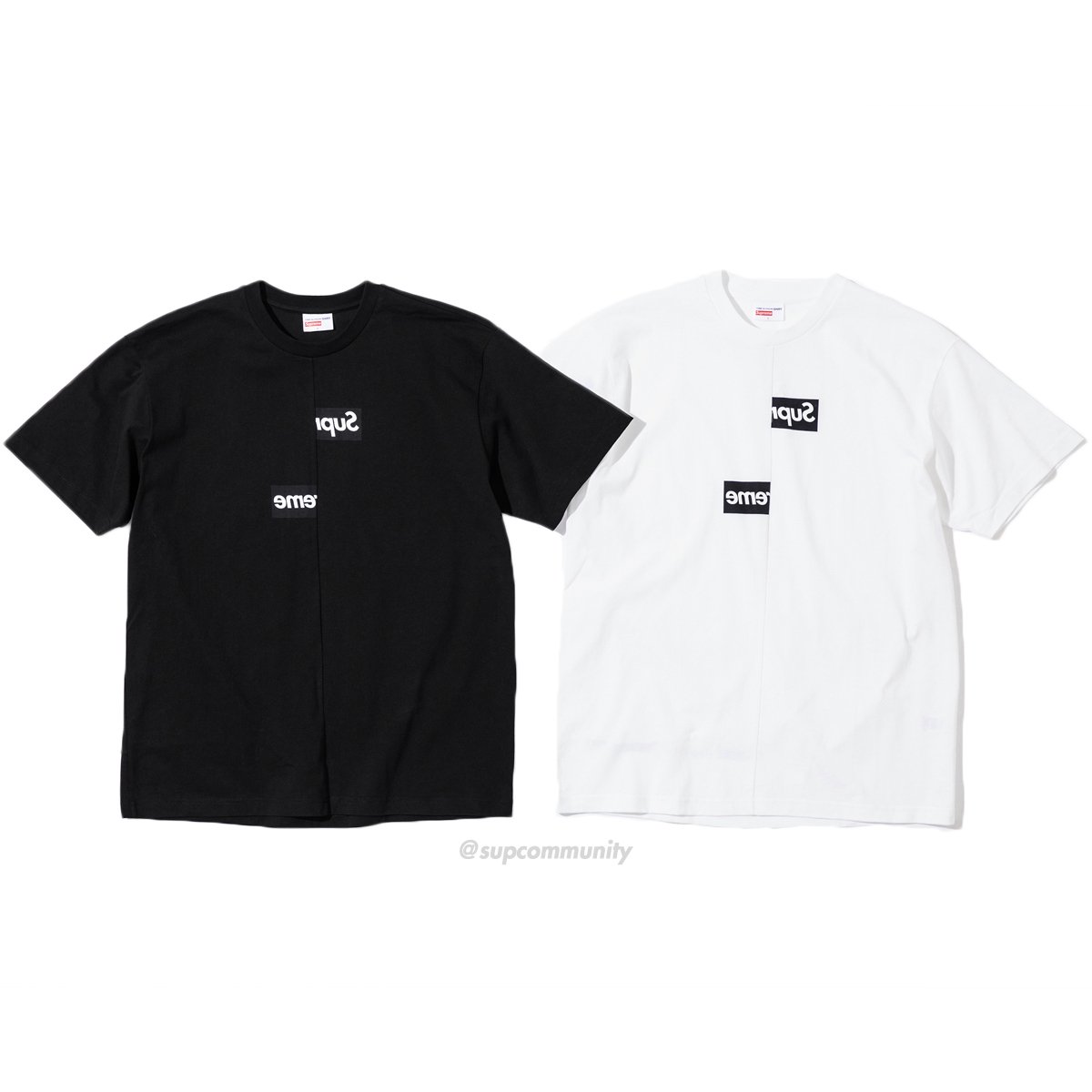 cdg split logo shirt