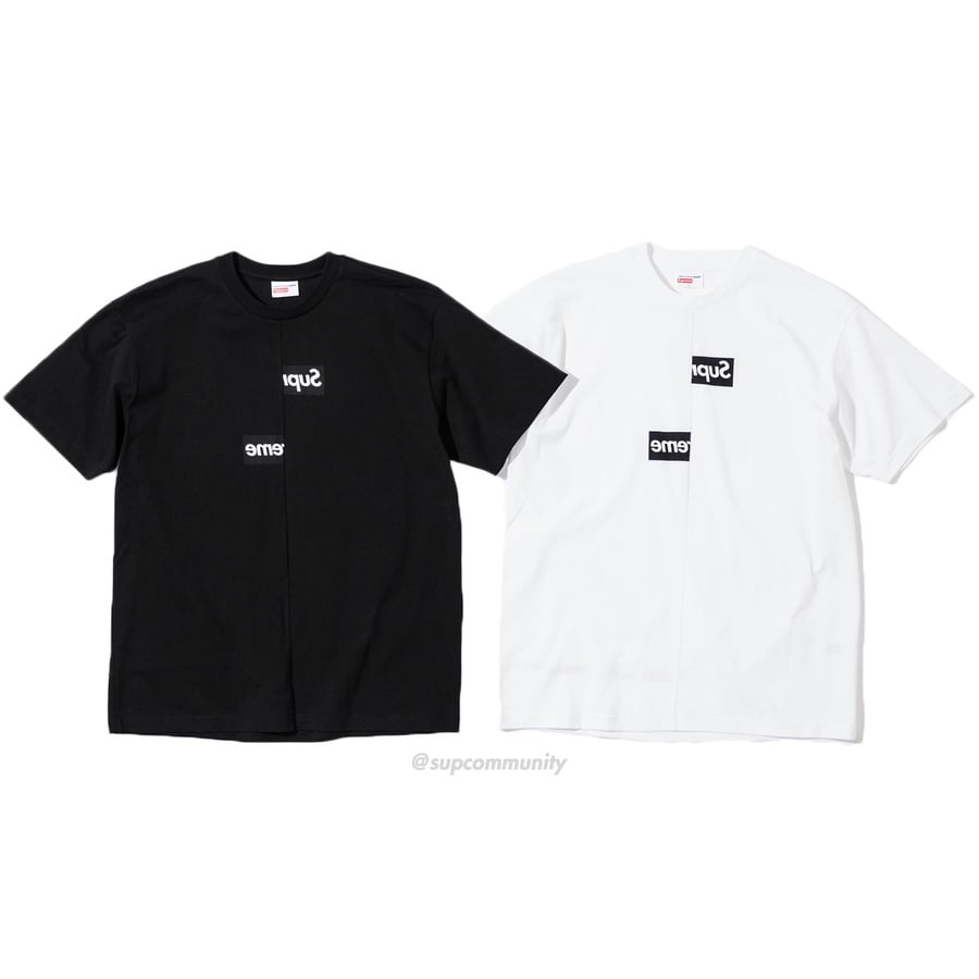 Details on Supreme Comme des Garçons SHIRT Split Box Logo Tee from fall winter
                                            2018 (Price is $54)