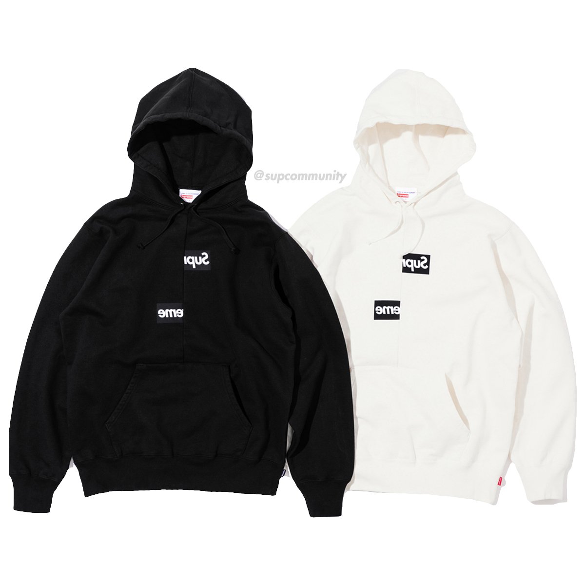 Ideel en sælger Tænk fremad Comme des Garçons SHIRT Split Box Logo Hooded Sweatshirt - fall winter 2018  - Supreme