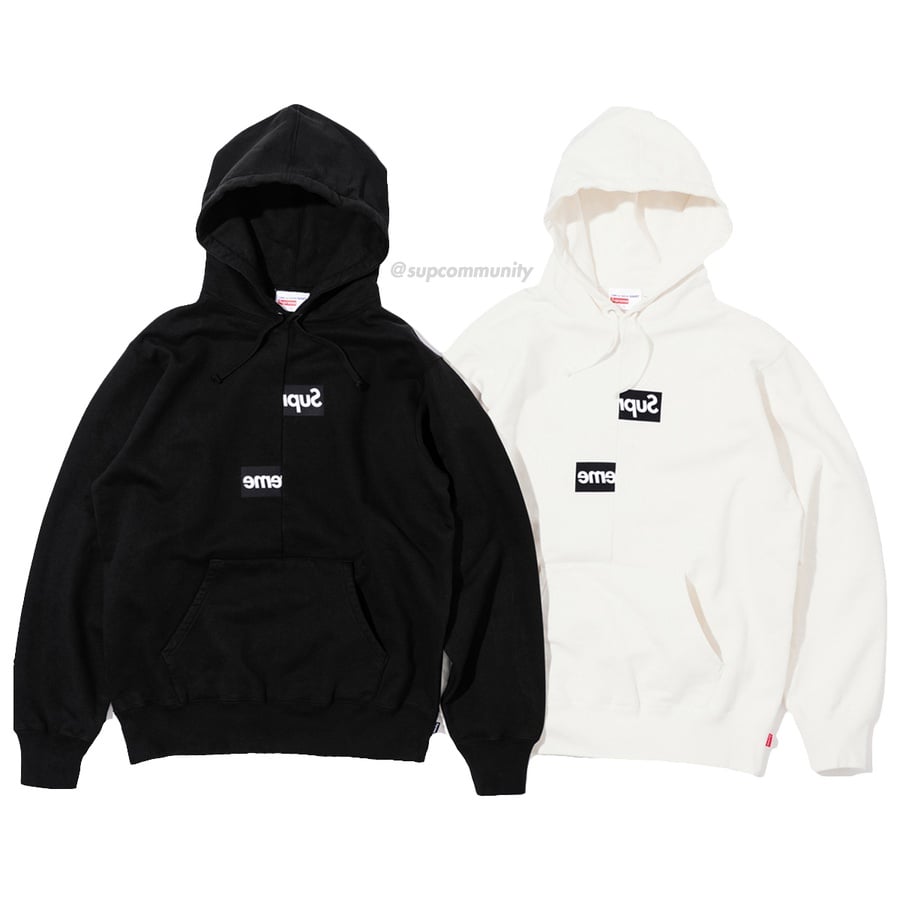 Supreme Supreme Comme des Garçons SHIRT Split Box Logo Hooded Sweatshirt released during fall winter 18 season