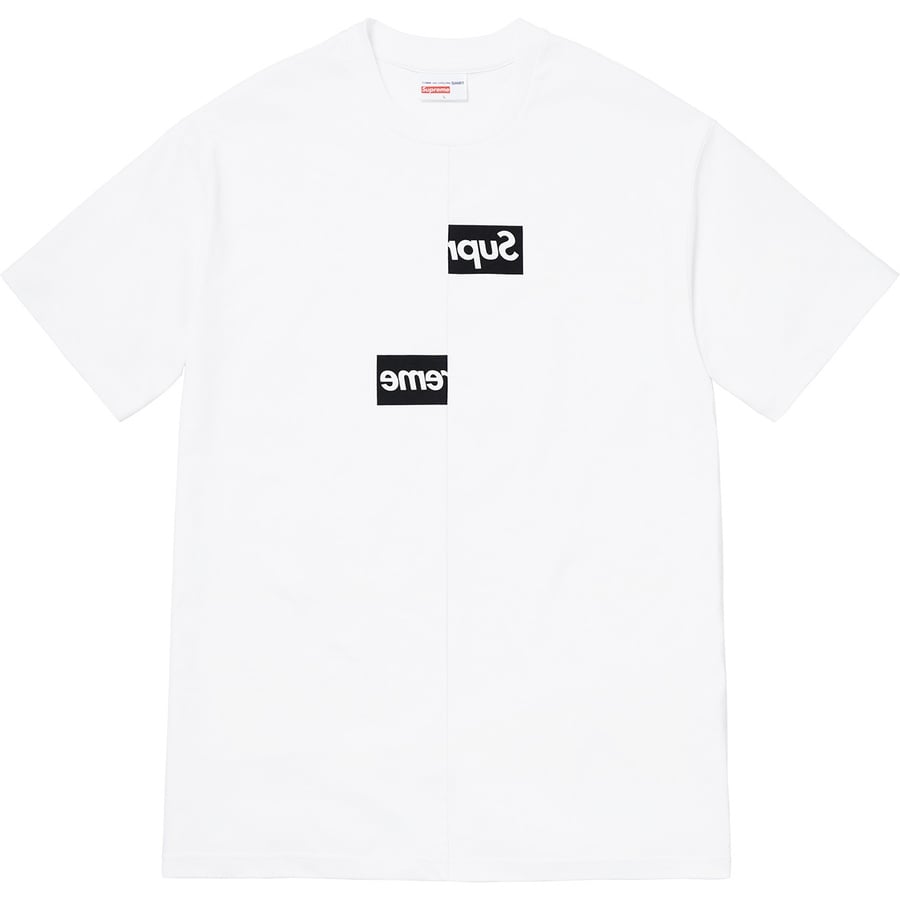 Details on Supreme Comme des Garçons SHIRT Split Box Logo Tee White from fall winter
                                                    2018 (Price is $54)