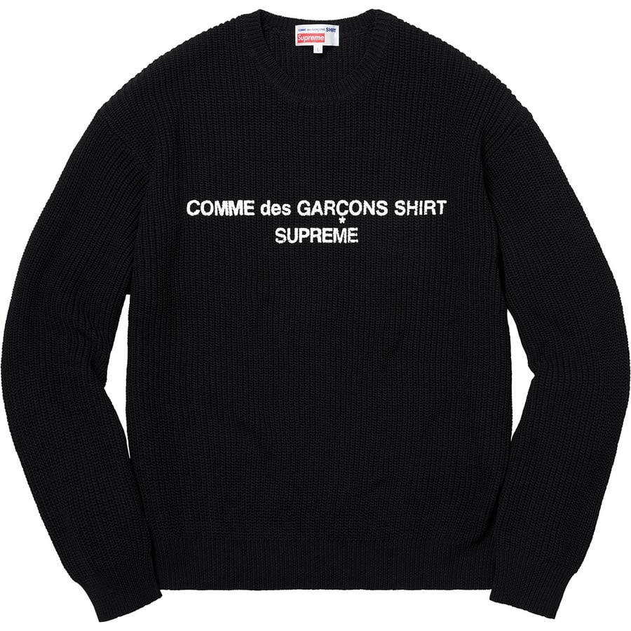 Details on Supreme Comme des Garçons SHIRT Sweater Black from fall winter 2018 (Price is $188)