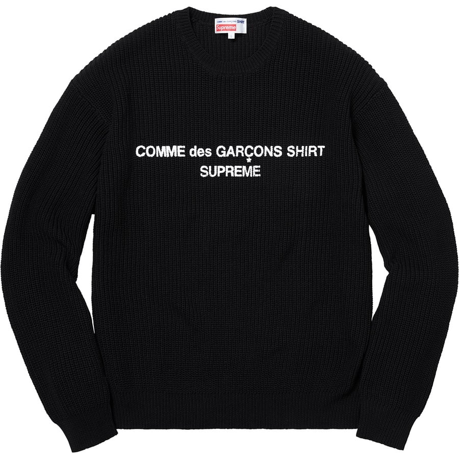 Details on Supreme Comme des Garçons SHIRT Sweater Black from fall winter
                                                    2018 (Price is $188)