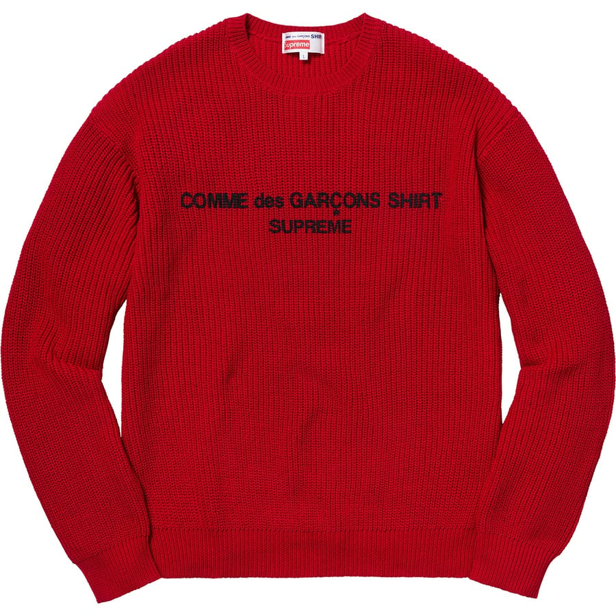 Details on Supreme Comme des Garçons SHIRT Sweater Red from fall winter
                                                    2018 (Price is $188)