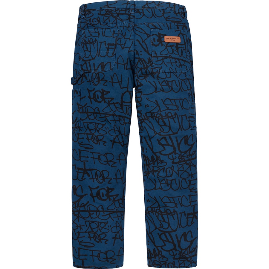 Details on Supreme Comme des Garçons SHIRT Canvas Painter Pant Navy from fall winter 2018 (Price is $178)