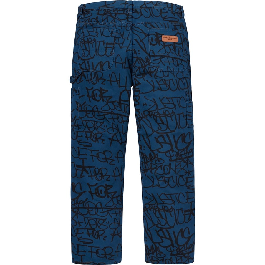 Details on Supreme Comme des Garçons SHIRT Canvas Painter Pant Navy from fall winter
                                                    2018 (Price is $178)