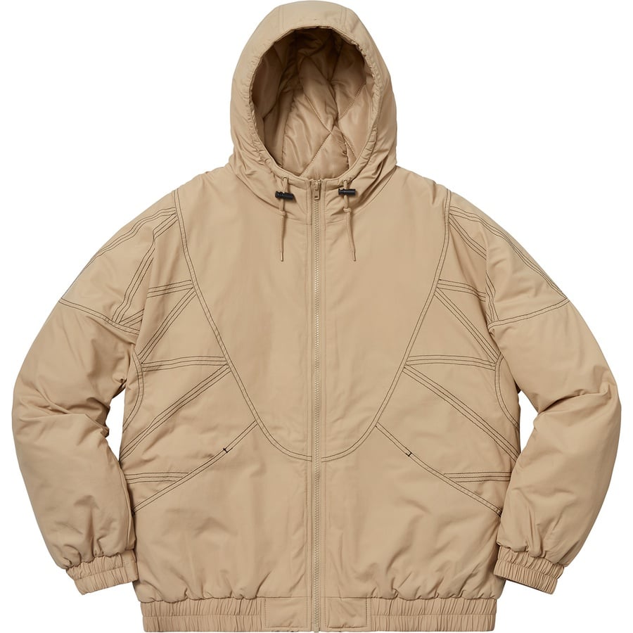 Details on Zig Zag Stitch Puffy Jacket Tan from fall winter
                                                    2018 (Price is $198)