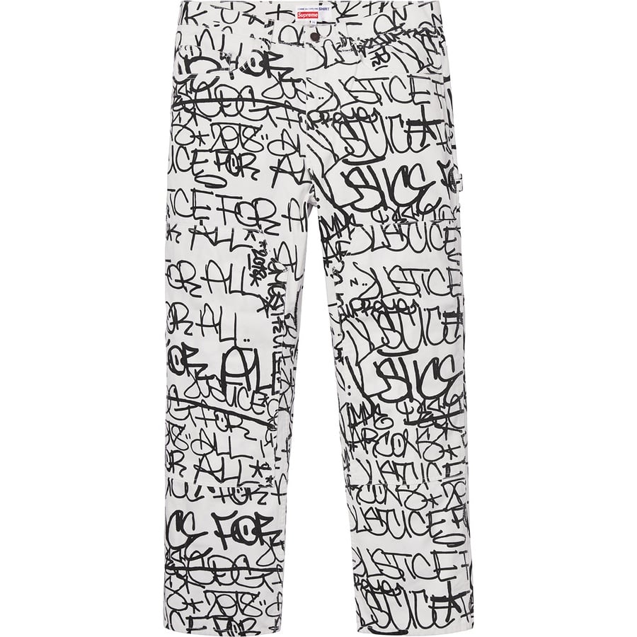 Details on Supreme Comme des Garçons SHIRT Canvas Painter Pant White from fall winter
                                                    2018 (Price is $178)