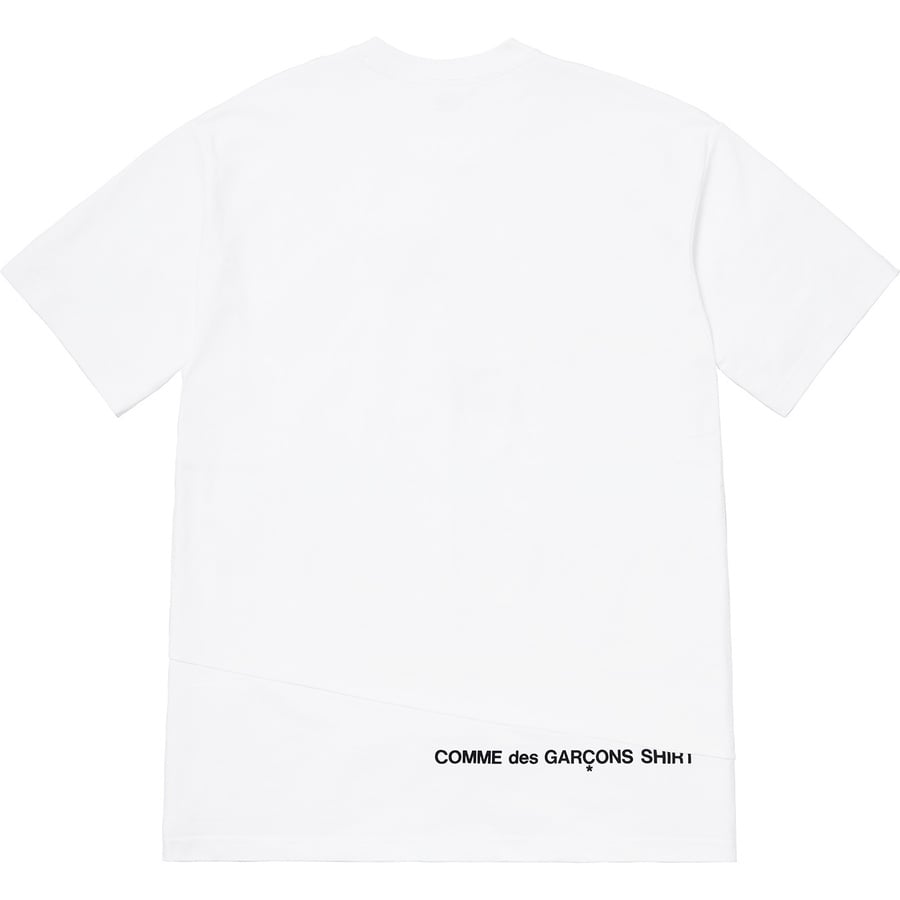 Details on Supreme Comme des Garçons SHIRT Split Box Logo Tee White from fall winter
                                                    2018 (Price is $54)