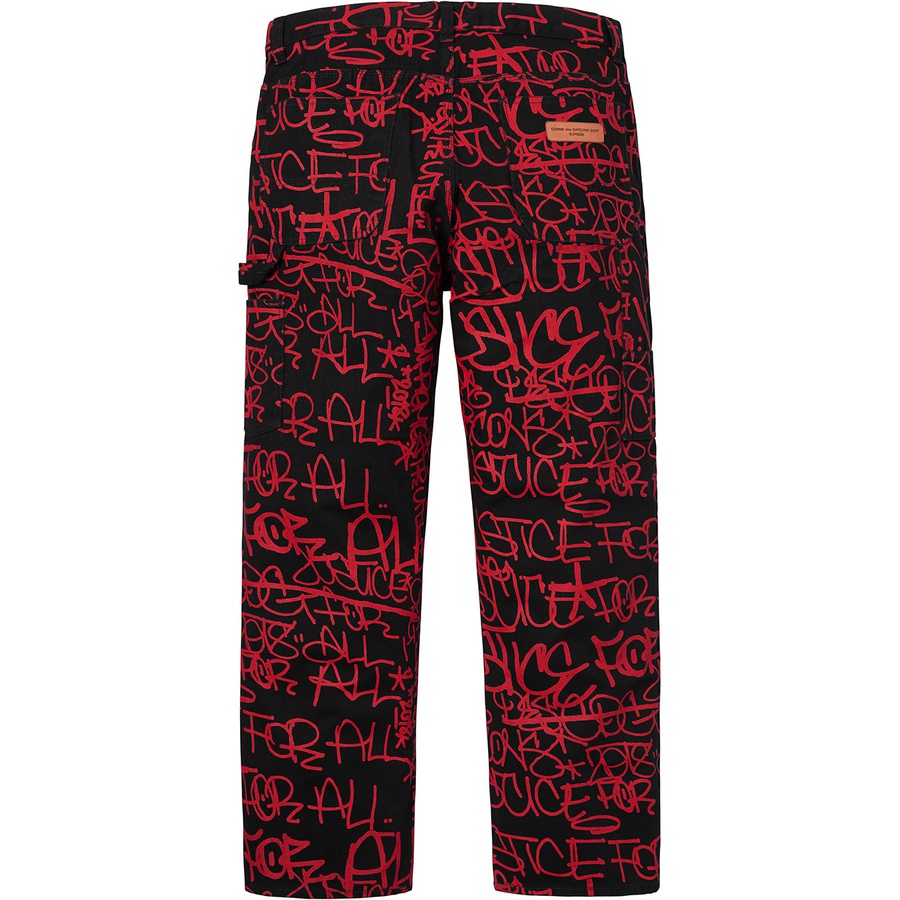 Details on Supreme Comme des Garçons SHIRT Canvas Painter Pant Black from fall winter 2018 (Price is $178)